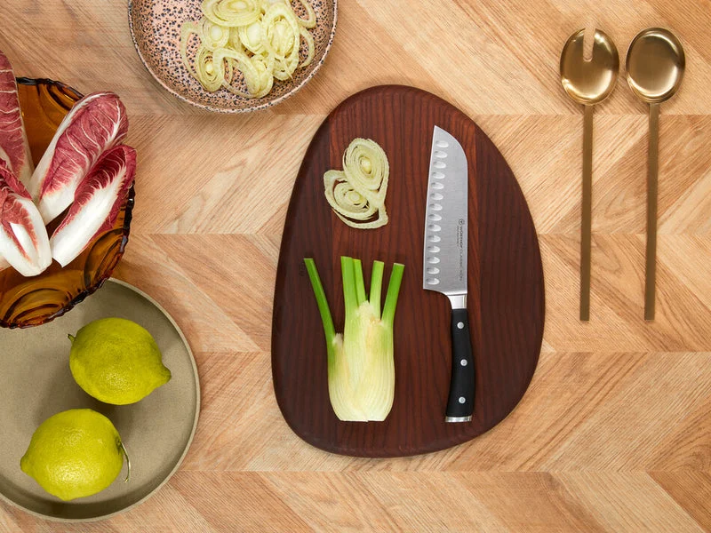 Wüsthof Classic Ikon santoku knife styled with kitchen ingredients